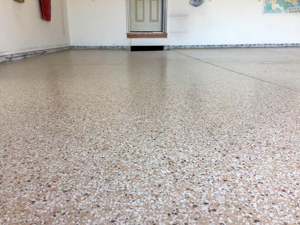 beige garage floor epoxy with flakes boise meridian eagle idaho