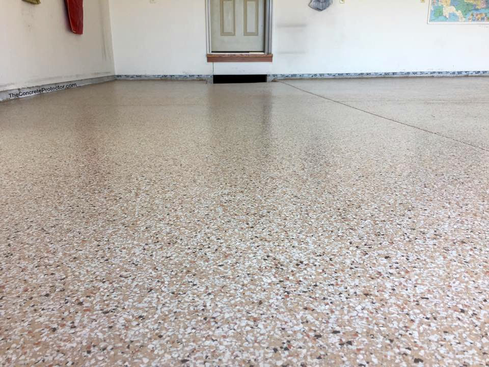 Beige Garage Floor Epoxy With Flakes Idaho Epoxy Pros Boise